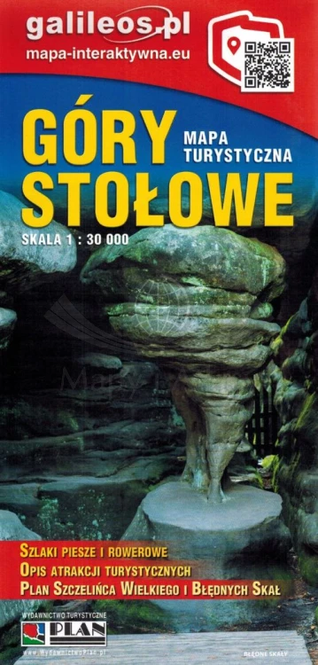 Góry Stołowe 1:30 000. Mapa turystyczna wydawnictwa Galileos. Okładka - tył