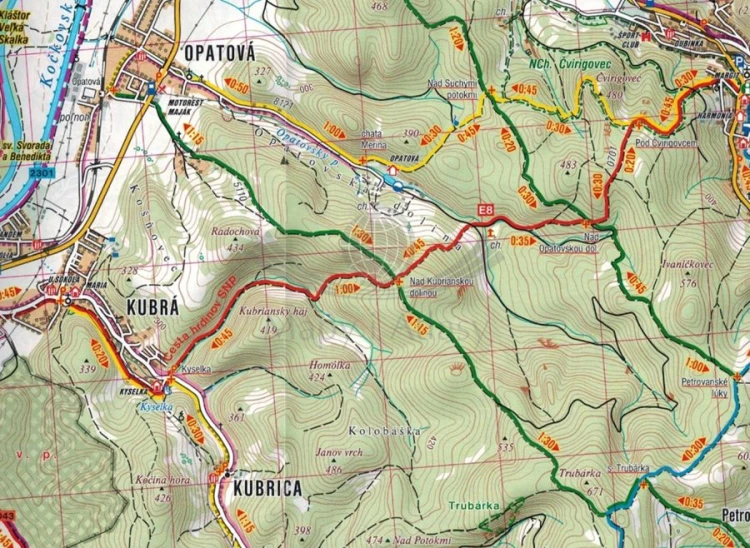 Góry Strażowskie, Sulowskie Skały, Vrsatec. Mapa turystyczna 480 wydawnictwa Shocart. Fragment