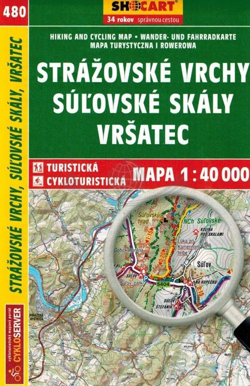 Góry Strażowskie, Sulowskie Skały, Vrsatec. Mapa turystyczna 480. Shocart