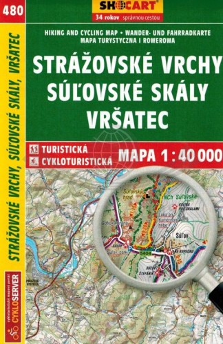 Góry Strażowskie, Sulowskie Skały, Vrsatec. Mapa turystyczna 480 wydawnictwa Shocart. Okładka