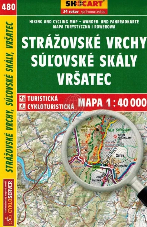 Góry Strażowskie, Sulowskie Skały, Vrsatec. Mapa turystyczna 480 wydawnictwa Shocart. Okładka