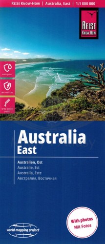 Australia, część wschodnia. Wodoodporna mapa samochodowa-turystyczna wydawnictwa Reise Know-How. Okładka