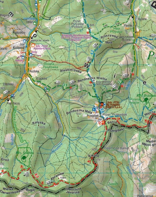 Beskid Żywiecki 1:50 000. Mapa laminowana wydawnictwa Compass. Fragment 2
