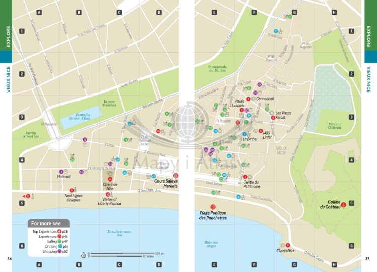 Nicea i Monako / Nice & Monaco. Przewodnik Pocket z mapą wydawnictwa Lonely Planet. Przykładowe strony 3