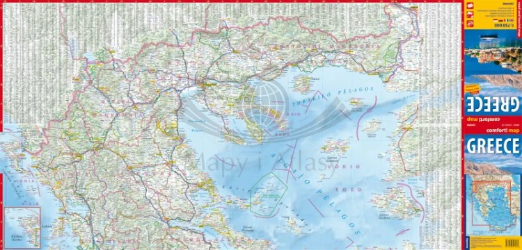 Grecja 1:750 000. Laminowana mapa samochodowo-turystyczna wydawnictwa ExpressMap. Pierwsza strona