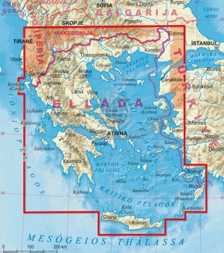 Grecja 1:750 000. Laminowana mapa samochodowo-turystyczna wydawnictwa ExpressMap. Zasięg