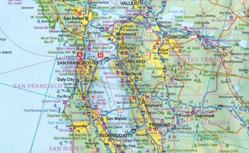 USA / San Francisco i centralna Kalifornia. Wodoodporny plan miasta / Mapa samochodowo-turystyczna wydawnictwa ITMB. Fragment 1