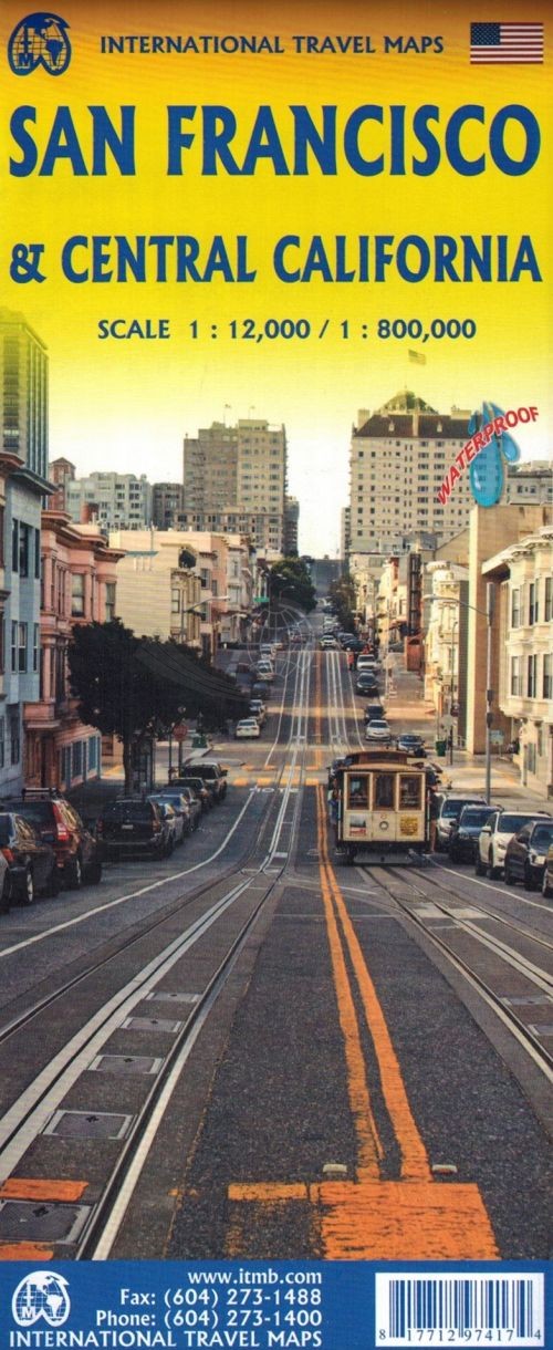 USA / San Francisco i centralna Kalifornia. Wodoodporny plan miasta / Mapa samochodowo-turystyczna. ITMB