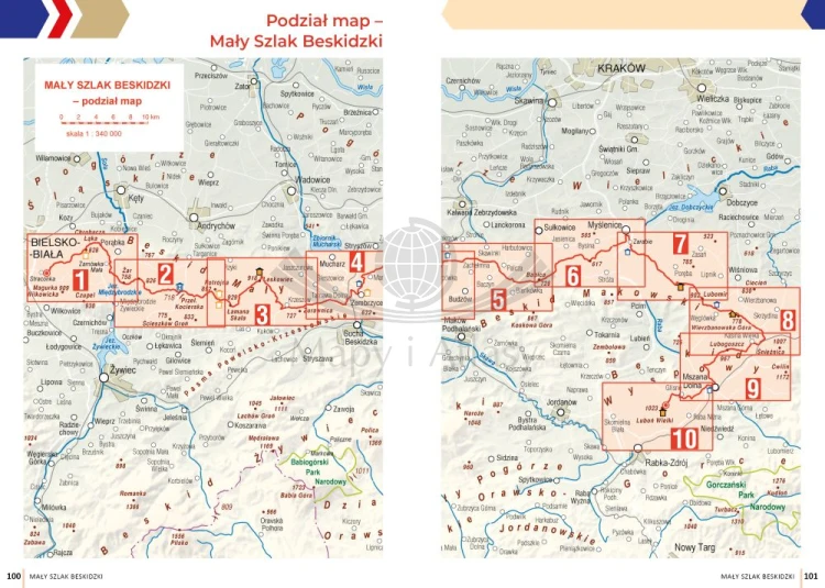 Mały Szlak Beskidzki. Bielsko-Biała - Luboń Wielki. Przewodnik turystyczny wydawnictwa Compass. Przykładowe strony 3