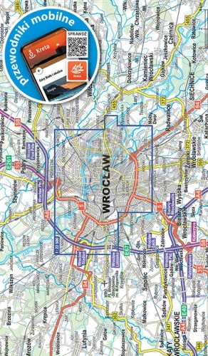Wrocław. Laminowana mapa / Plan miasta + Miniprzewodnik wydawnictwa ExpressMap. Zasięg