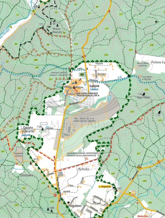 Trójmiejski Park Krajobrazowy i okolice. Laminowana mapa turystyczna wydawnictwa Cartomedia. Fragment 2
