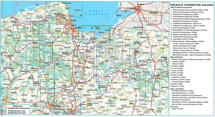 Trójmiejski Park Krajobrazowy i okolice. Laminowana mapa turystyczna wydawnictwa Cartomedia. Fragment 3