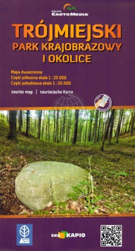 Trójmiejski Park Krajobrazowy i okolice. Laminowana mapa turystyczna wydawnictwa Cartomedia. Okładka
