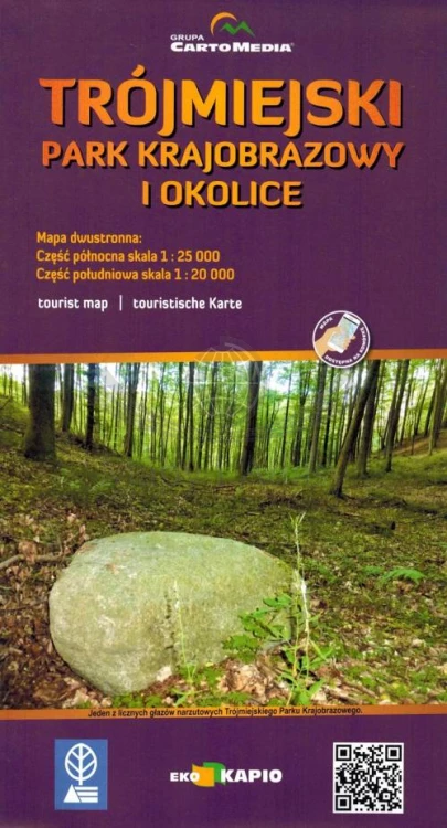 Trójmiejski Park Krajobrazowy i okolice. Laminowana mapa turystyczna wydawnictwa Cartomedia. Okładka