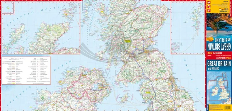 Wielka Brytania i Irlandia. Laminowana mapa samochodowo-turystyczna wydawnictwa ExpressMap. Pierwsza strona