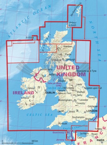 Wielka Brytania i Irlandia. Laminowana mapa samochodowo-turystyczna wydawnictwa ExpressMap. Zasięg