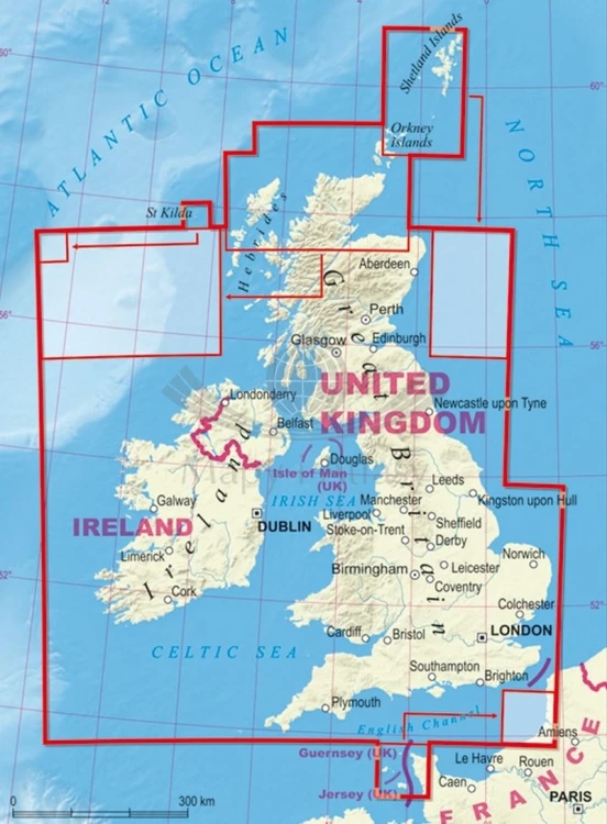 Wielka Brytania i Irlandia. Laminowana mapa samochodowo-turystyczna wydawnictwa ExpressMap. Zasięg