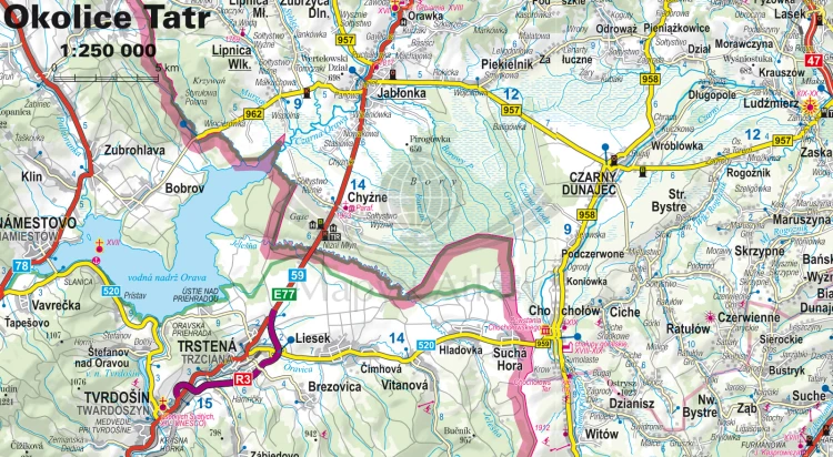 Tatry Polskie i Słowackie 1:55 000. Laminowana mapa turystyczna wydawnictwa ExpressMap. Fragment 2