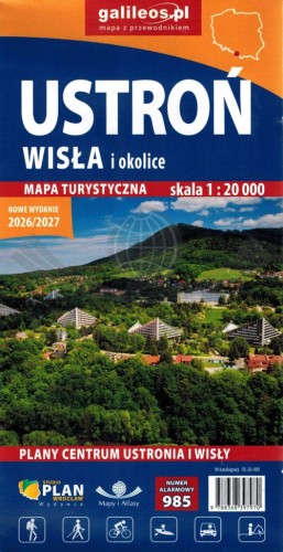 Wisła , Ustroń i okolice 1:20 000. Mapa turystyczna wydawnictwa Galileos. Okładka tył