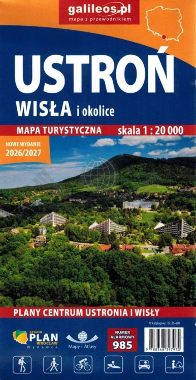 Wisła , Ustroń i okolice 1:20 000. Mapa turystyczna wydawnictwa Galileos. Okładka tył