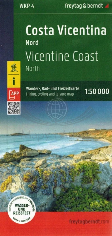 Costa Vicentina 1:50 000. Wodoodporny zestaw dwóch map turystycznych WKP 4. Freytag &amp; Berndt. Mapa druga - okładka