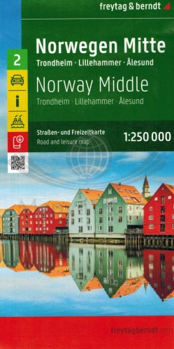 Norwegia Środkowa (Trondheim, Lillehammer, Alesund). Mapa samochodowo-turystyczna /2/ wydawnictwa Freytag &amp; Berndt. Okładka