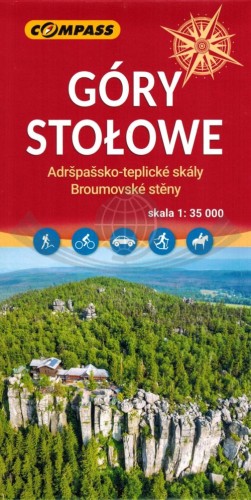 Góry Stołowe, Adrszpasko Teplickie Skały, Broumovske Steny. Mapa turystyczna wydawnictwa Compass. Okładka