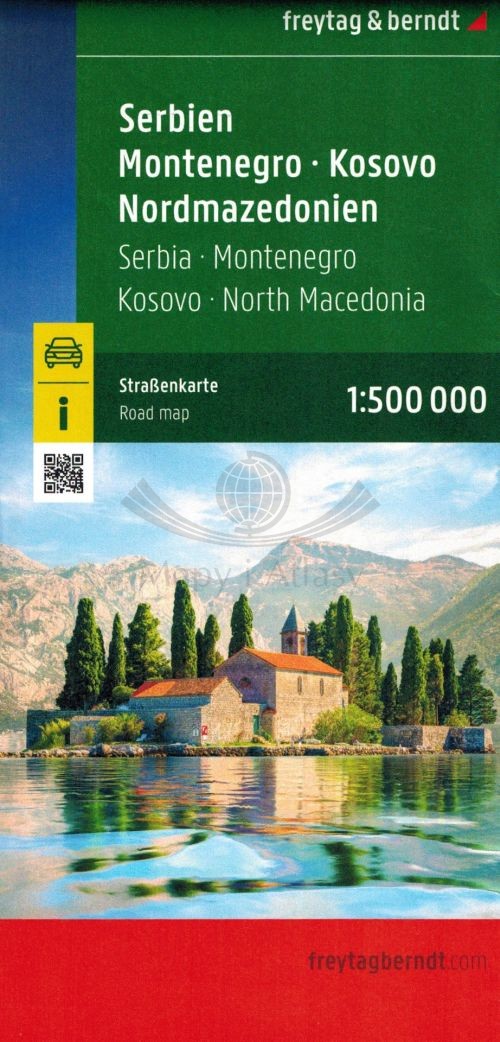 Serbia, Czarnogóra, Kosowo, Macedonia Północna. Mapa samochodowo-turystyczna. Wyd. 2026. Freytag & Berndt