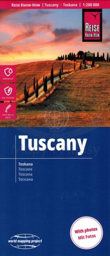 Toskania 1:200 000. Wodoodporna mapa samochodowo-turystyczna wydawnictwa Reise Know-How. Okładka