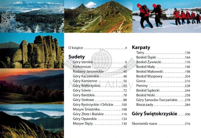 Polska. Panoramy gór Polski wydawnictwa ExpressMap. Spis treści