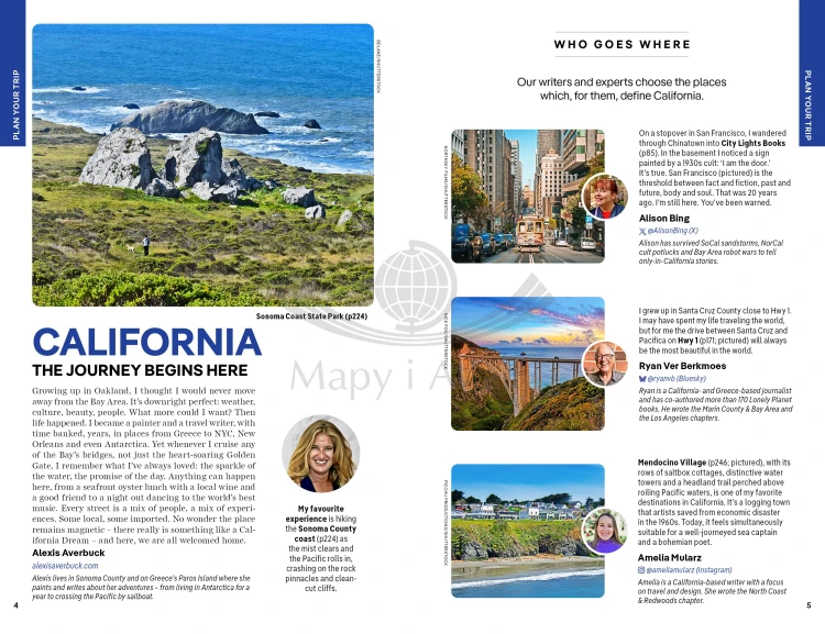 Kalifornia / California. Przewodnik wydawnictwa Lonely Planet. Przykładowe strony 1