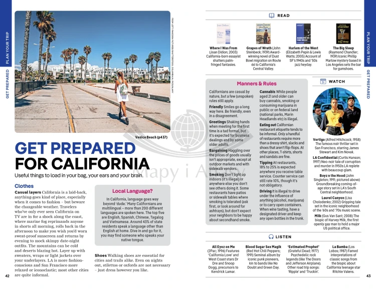 Kalifornia / California. Przewodnik wydawnictwa Lonely Planet. Przykładowe strony 6