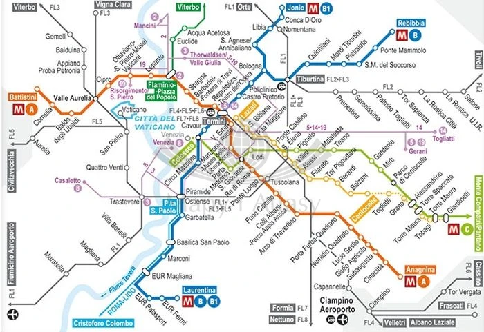Rzym i Watykan 1:12 000. Mapa / Plan miasta wydawnictwa ExpressMap. Zasięg