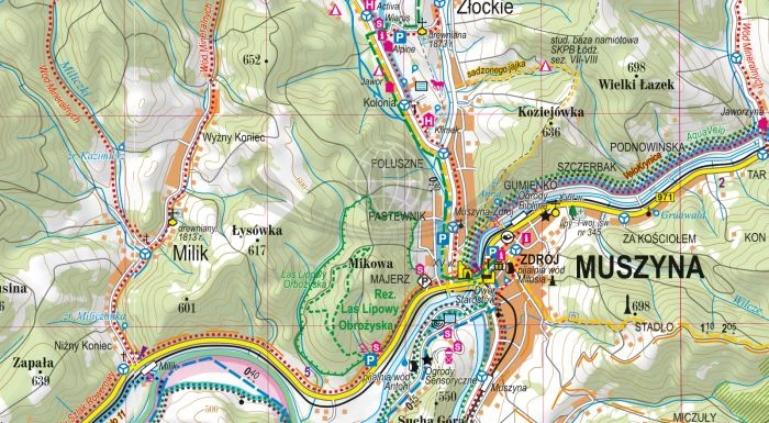 Beskid Sądecki 1:50 000. Laminowana mapa turystyczna wydawnictwa ExpressMap. Fragment