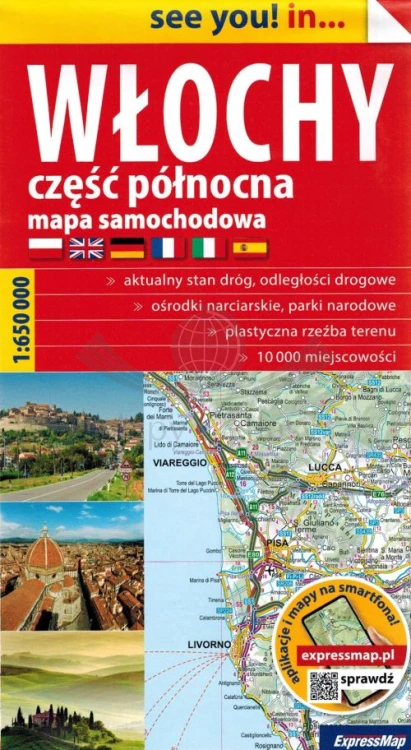 Włochy, część północna 1:650 000. Mapa samochodowa wydawnictwa ExpressMap. Okładka