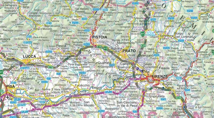 Włochy, część północna 1:650 000. Mapa samochodowa wydawnictwa ExpressMap. Fragment
