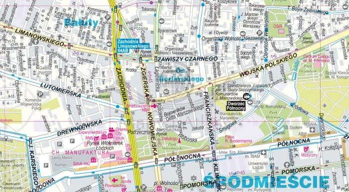 Łódź 1:22 000. Mapa / Plan miasta wydawnictwa ExpressMap. Fragment