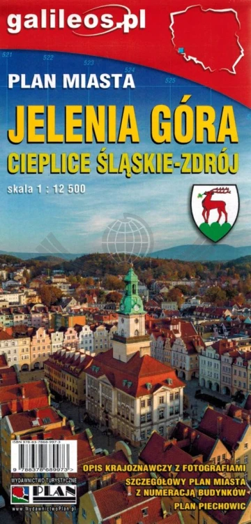 Jelenia Góra, Piechowice. Mapa/ Plan miasta wydawnictwa Galileos. Okładka