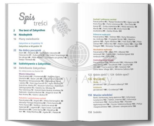 Zakintos / Zakynthos. Przewodnik Lajt wydawnictwa Pascal. Spis treści