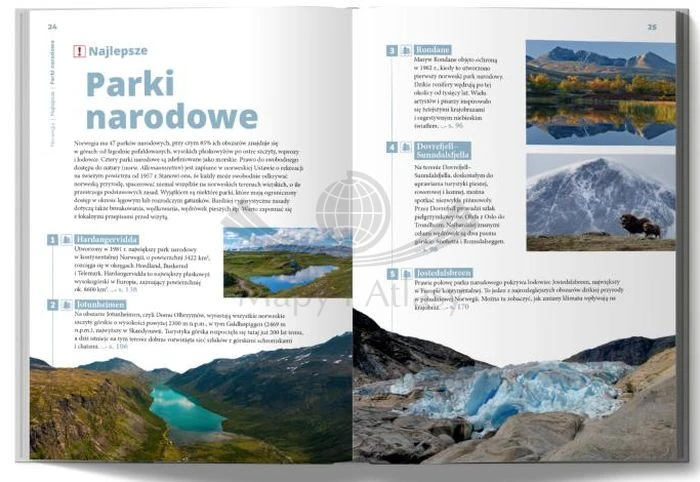 Norwegia Inspirator Podróżniczy+ mapa wydawnictwa Pascal. Przykładowe strony 1