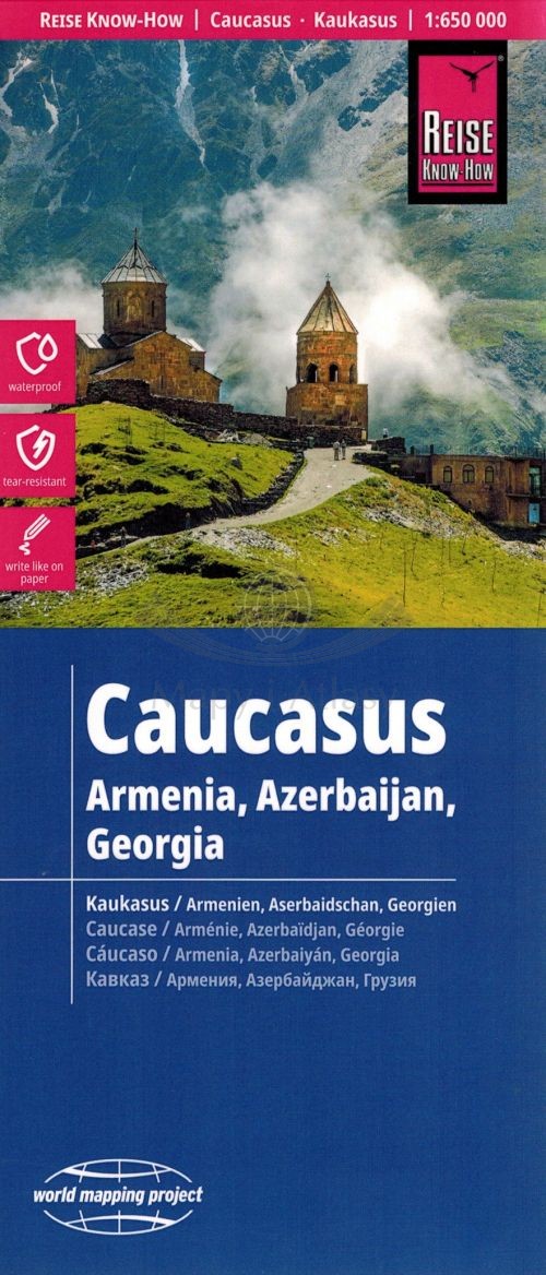 Kaukaz 1:650 000. Armenia, Azerbejdżan, Gruzja. Wodoodporna mapa samochodowo-turystyczna. Wyd. 2026. Reise Know-How