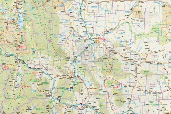 USA / Stany Zjednoczone, część północna 1:1 250 000. Wodoodporna mapa samochodowo-turystyczna /2/. Wydawnictwa Reise Know-How. Fragment