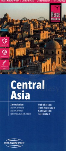 Azja Środkowa. Uzbekistan, Turkmenistan, Kirgistan, Tadżykistan 1:1 700 000. Wodoodporna mapa samochodowo-turystyczna wydawnictwa Reise Know-How. Okładka