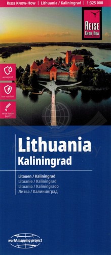 Litwa i Obwód Kaliningradzki 1:325 000. Wodoodporna mapa samochodowo-turystyczna wydawnictwa Reise Know-How. Okładka