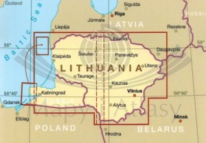Litwa i Obwód Kaliningradzki 1:325 000. Wodoodporna mapa samochodowo-turystyczna wydawnictwa Reise Know-How. Zasięg