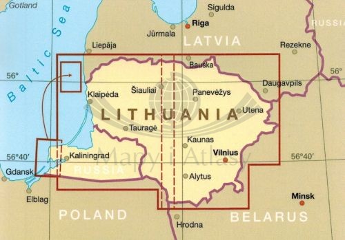 Litwa i Obwód Kaliningradzki 1:325 000. Wodoodporna mapa samochodowo-turystyczna wydawnictwa Reise Know-How. Zasięg
