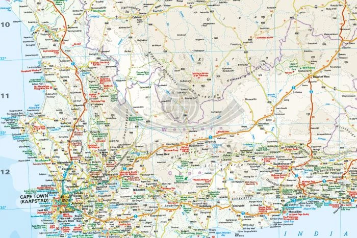 Afryka południowa 1:1 400 000. Wodoodporna mapa samochodowa. Wydawnictwa  Reise Know - How. Fragment