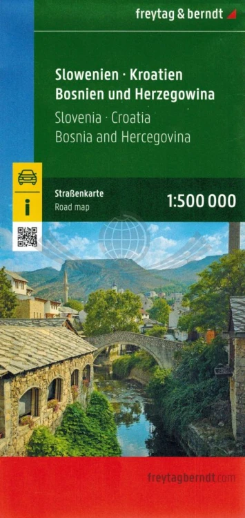 Słowenia, Chorwacja, Bośnia i Hercegowina 1:500 000. Mapa samochodowa wydawnictwa Freytag Berndt. Okładka