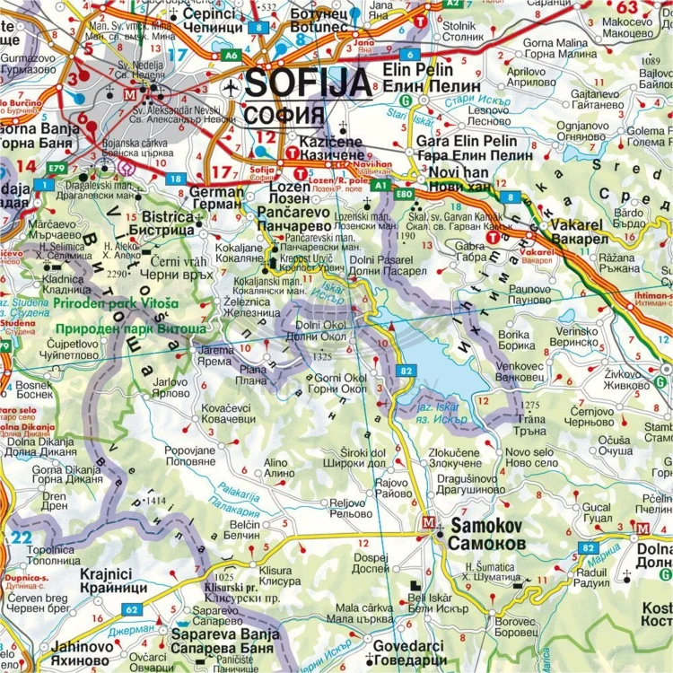 Bułgaria 1:400 000. Mapa samochodowo-turystyczna wydawnictwa Freytag &amp; Berndt. Fragment