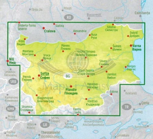 Bułgaria 1:400 000. Mapa samochodowo-turystyczna wydawnictwa Freytag &amp;amp; Berndt. Zasięg